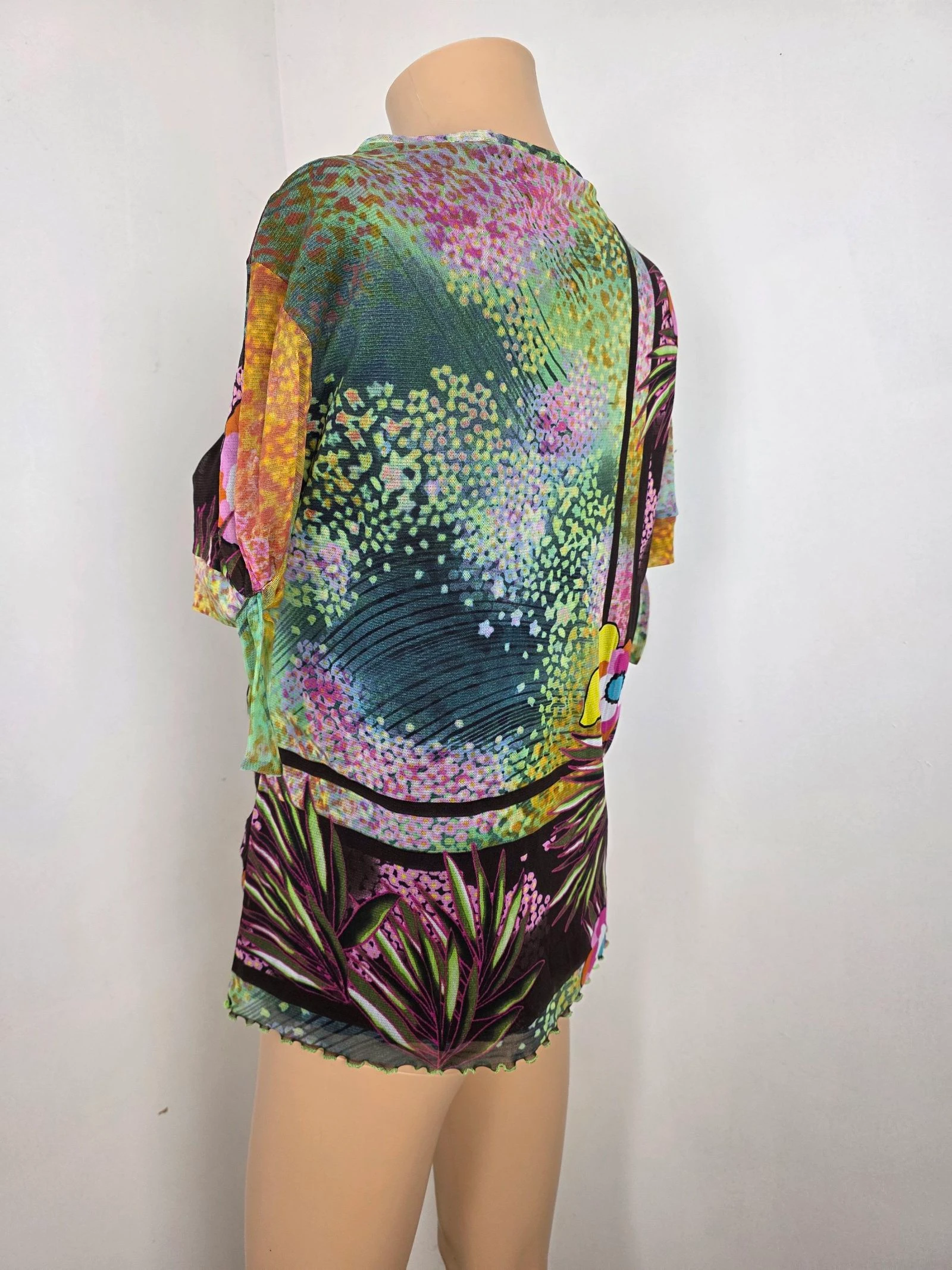 Blusa original estampado flores mesh 🍒Christine Laure🍒talla 2 o 38/40 – photo 4